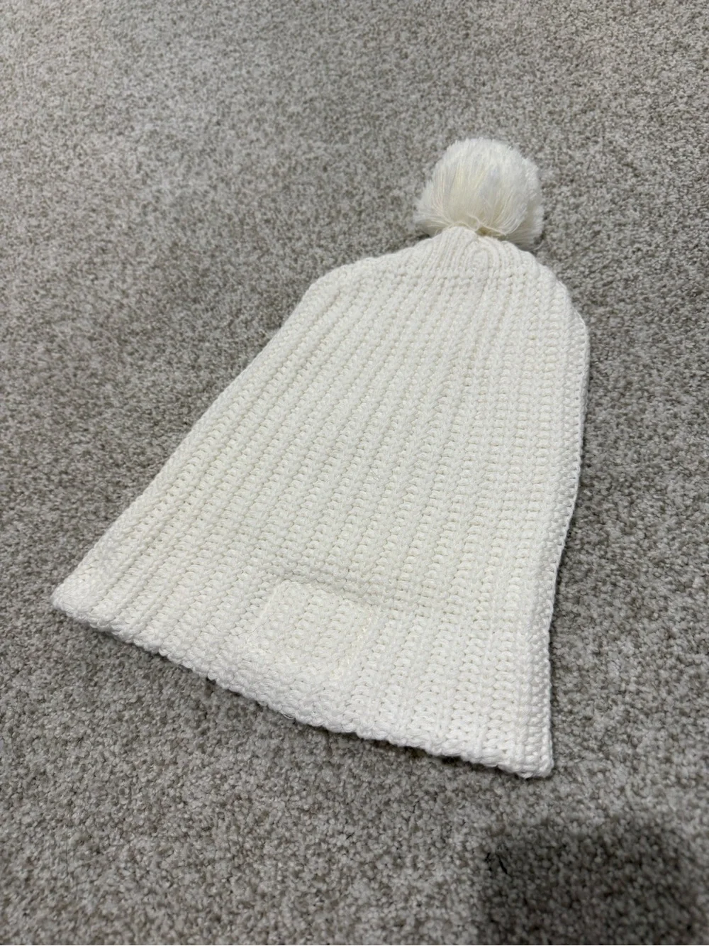 Love Your Melon Cream/White Pom-Pom Knit Beanie